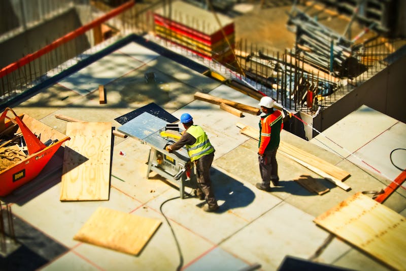 Large construction site with machinery
